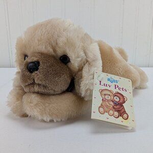 Vintage Russ Luv Pets Puff Puff Beige Puppy Dog Plush 11" Stuffed Animal 877
